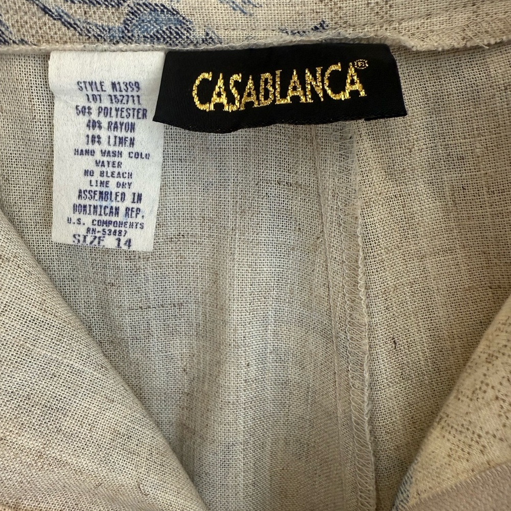 Casablanca Vintage High Waisted Floral Shorts – Blue & Tan Print | Women’s Size - Picture 8 of 9